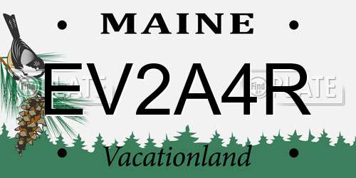 EV2A4R Maine License Plate