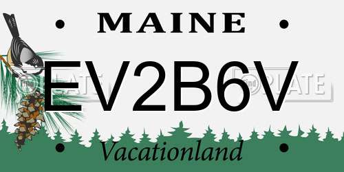 EV2B6V Maine License Plate