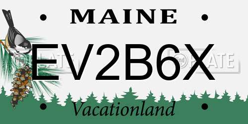 EV2B6X Maine License Plate