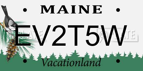 EV2T5W Maine License Plate