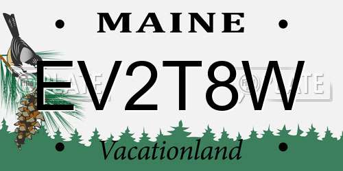 EV2T8W Maine License Plate