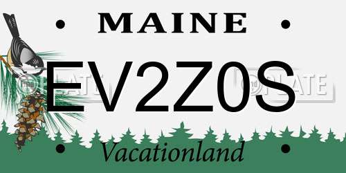 EV2Z0S Maine License Plate