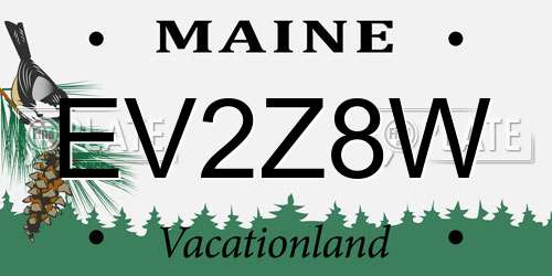EV2Z8W Maine License Plate