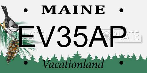 EV35AP Maine License Plate