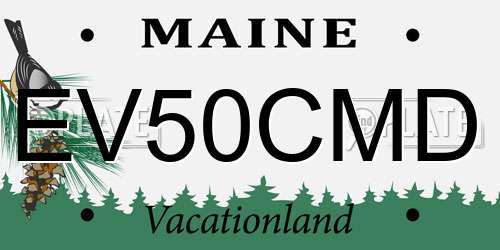 EV50CMD Maine License Plate