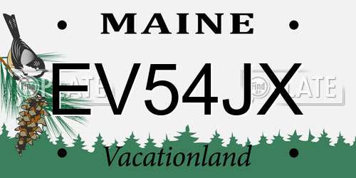 EV54JX Maine License Plate