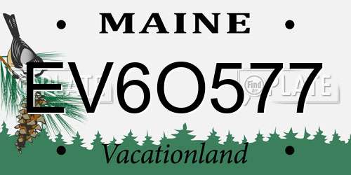 EV6O577 Maine License Plate