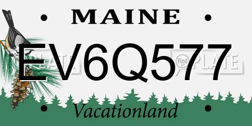 EV6Q577 Maine License Plate