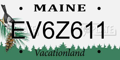 EV6Z611 Maine License Plate