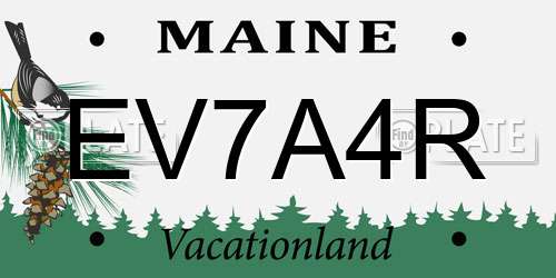 EV7A4R Maine License Plate