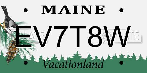 EV7T8W Maine License Plate