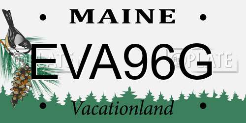 EVA96G Maine License Plate