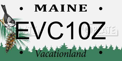 EVC10Z Maine License Plate