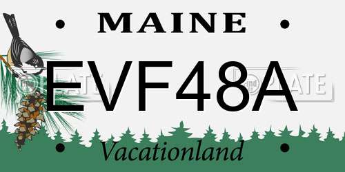 EVF48A Maine License Plate