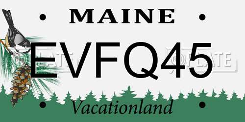 EVFQ45 Maine License Plate