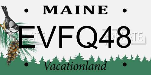 EVFQ48 Maine License Plate