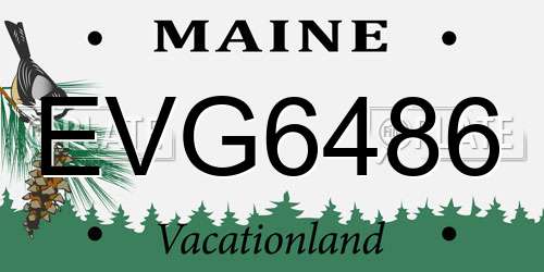 EVG6486 Maine License Plate