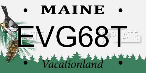 EVG68T Maine License Plate