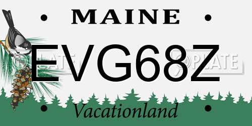 EVG68Z Maine License Plate