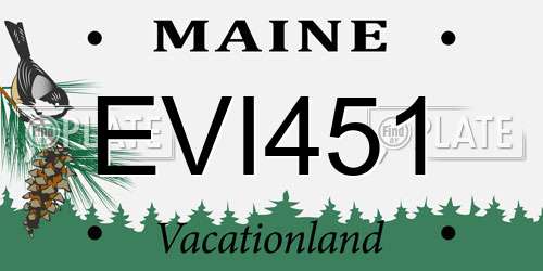 EVI451 Maine License Plate