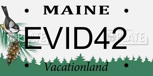 EVID42 Maine License Plate