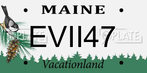 EVII47 Maine License Plate