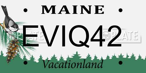 EVIQ42 Maine License Plate