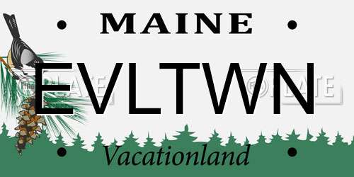 EVLTWN Maine License Plate