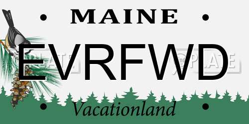 EVRFWD Maine License Plate