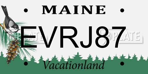 EVRJ87 Maine License Plate