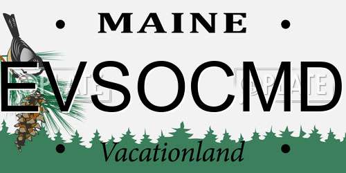 EVSOCMD Maine License Plate