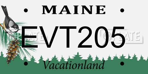 EVT205 Maine License Plate