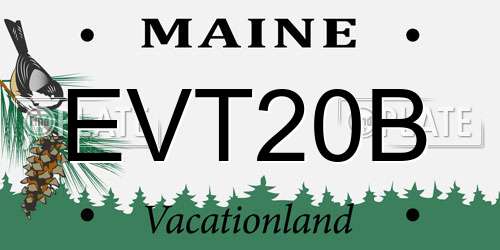 EVT20B Maine License Plate