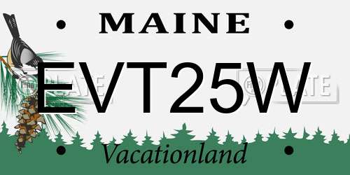 EVT25W Maine License Plate