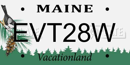 EVT28W Maine License Plate