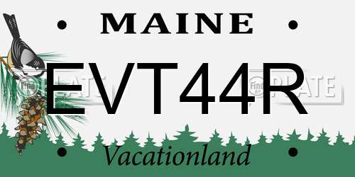 EVT44R Maine License Plate