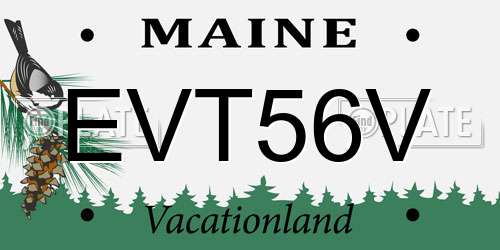 EVT56V Maine License Plate