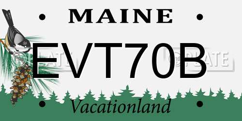 EVT70B Maine License Plate