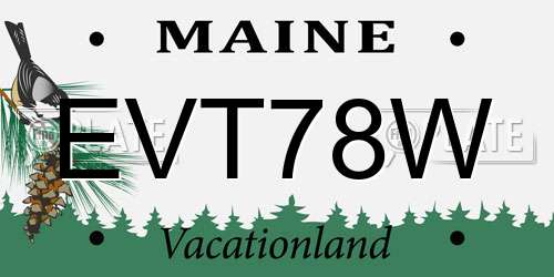 EVT78W Maine License Plate
