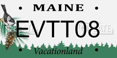 EVTT08 Maine License Plate