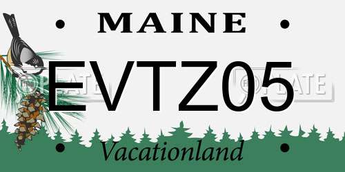 EVTZ05 Maine License Plate