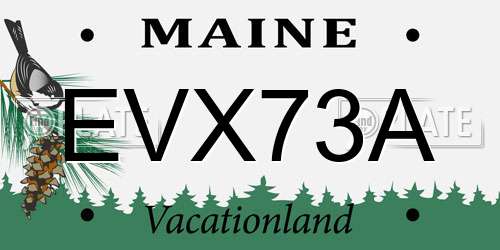 EVX73A Maine License Plate