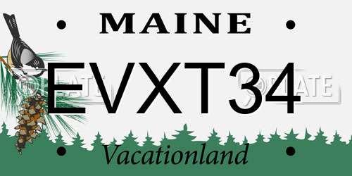 EVXT34 Maine License Plate