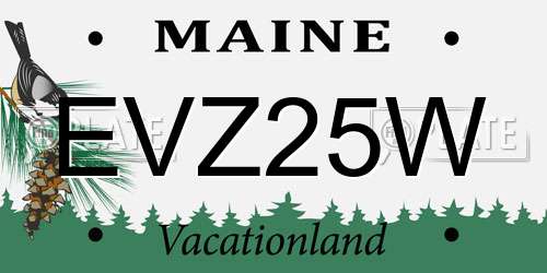 EVZ25W Maine License Plate