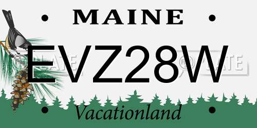 EVZ28W Maine License Plate