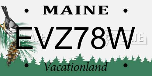 EVZ78W Maine License Plate
