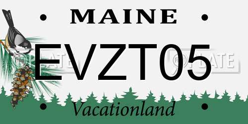 EVZT05 Maine License Plate