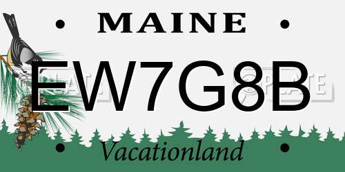 EW7G8B Maine License Plate