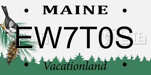 EW7T0S Maine License Plate