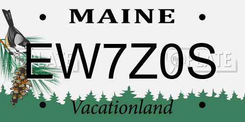 EW7Z0S Maine License Plate